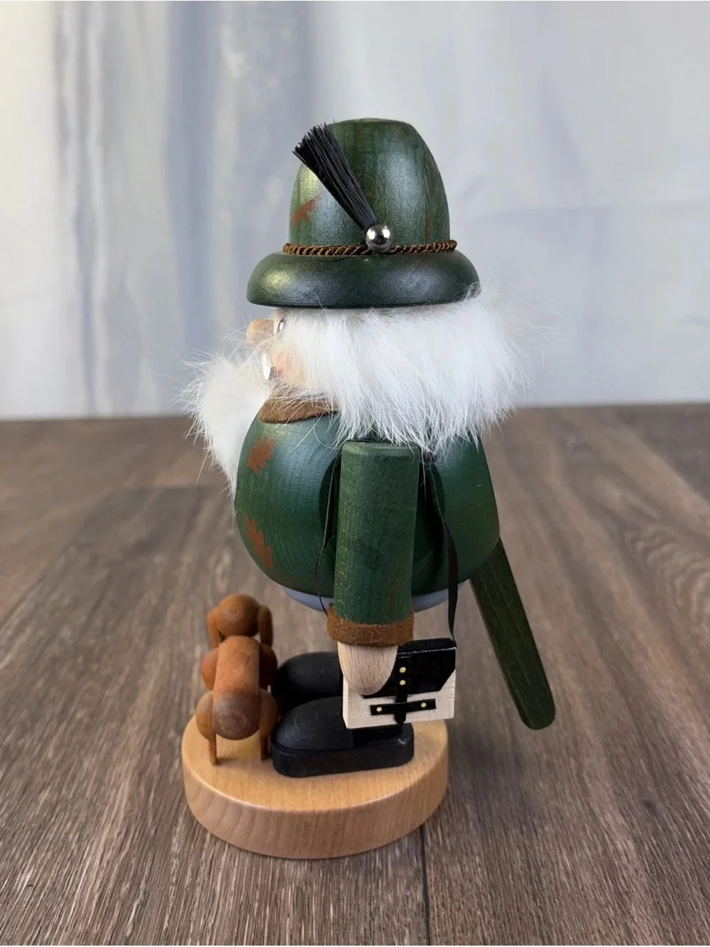 Erzgebirge Forester Santa Nutcracker 7.5” German Wood Seiffen with Dachshund
